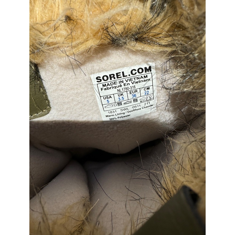 Sorel Tofino II Waterproof Winter Boots Women's Size 5 Light Brown Faux Fur NL17 - Picture 8 of 8